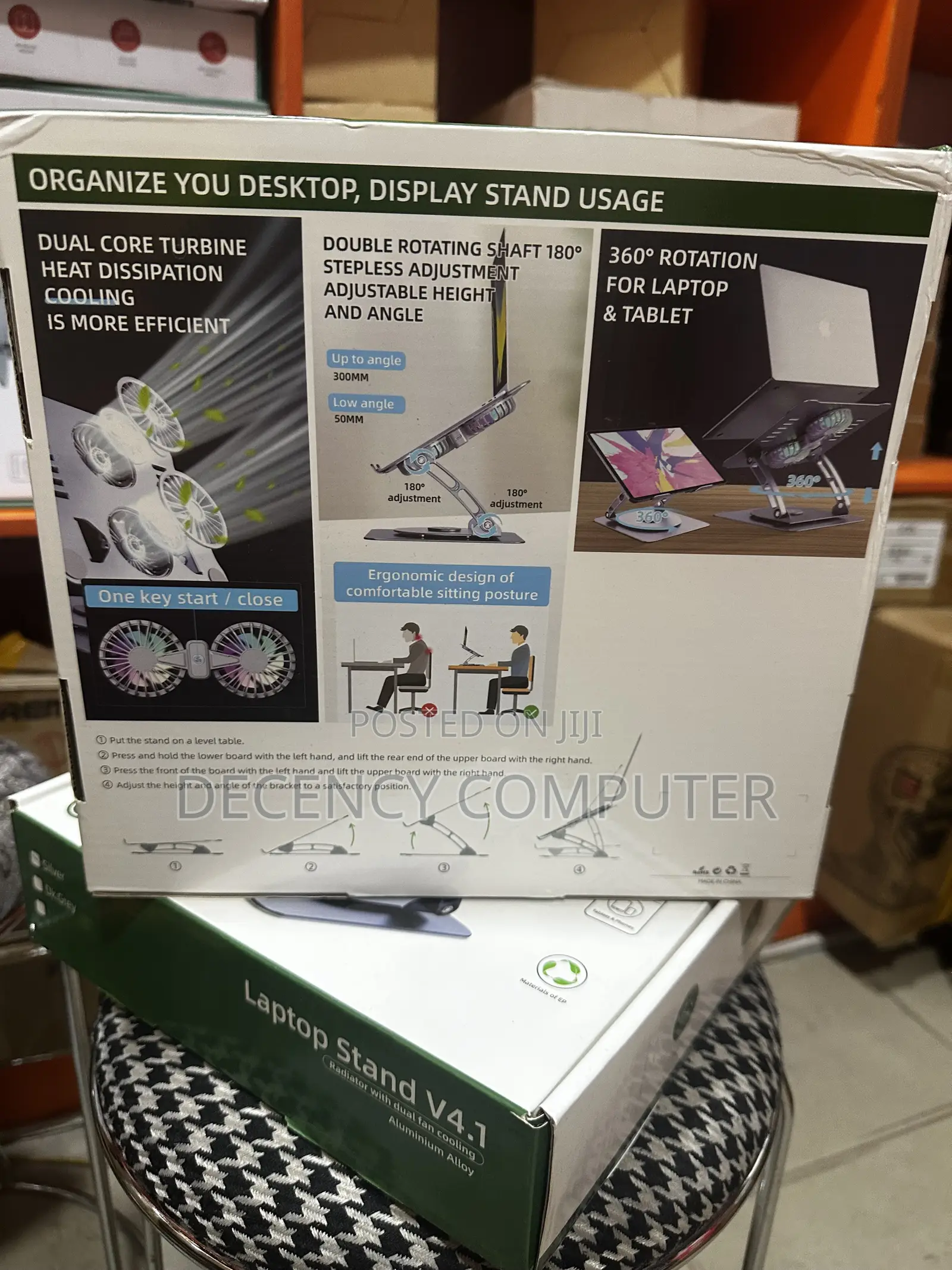 Rotatable Laptop Stand With Cooling Fan