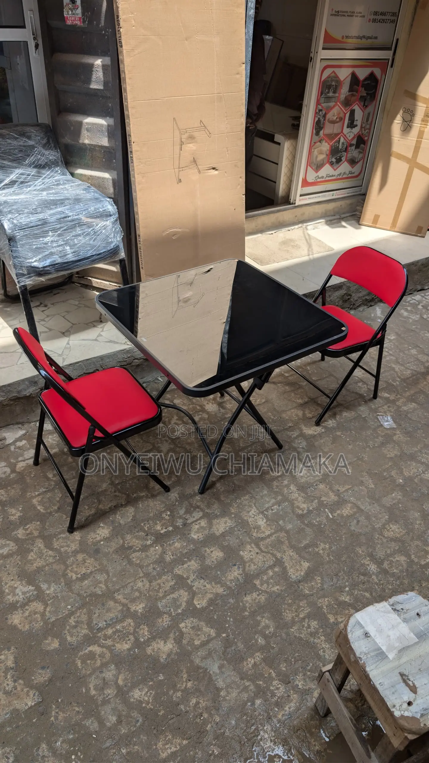 2-Seater Foldable Dining Table Set With 2 Chairs