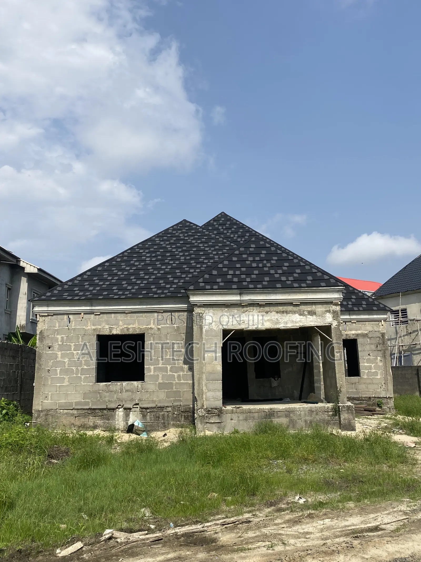 Stone Coated (Shingle Black and Patch White)