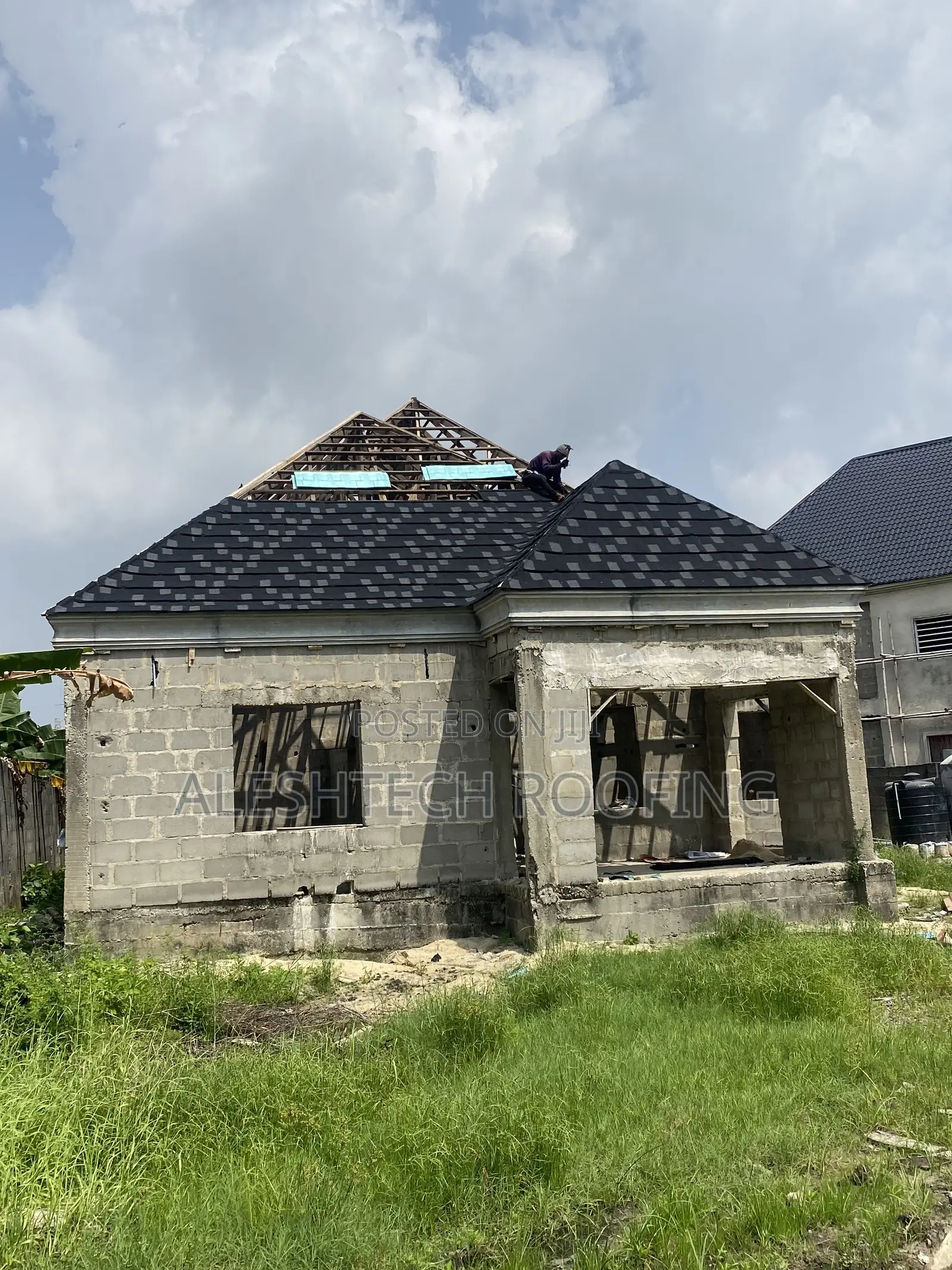 Stone Coated (Shingle Black and Patch White)