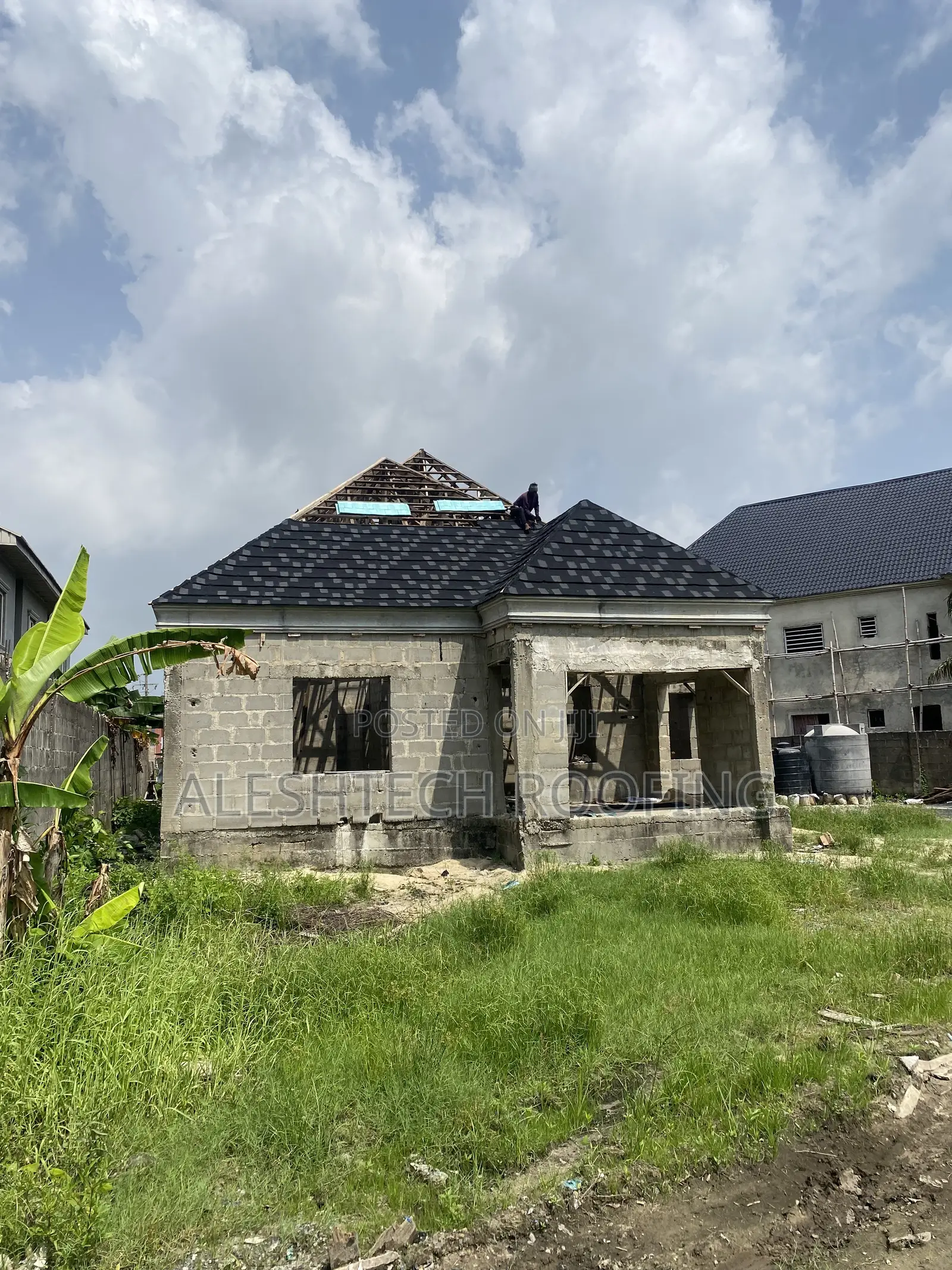 Stone Coated (Shingle Black and Patch White)