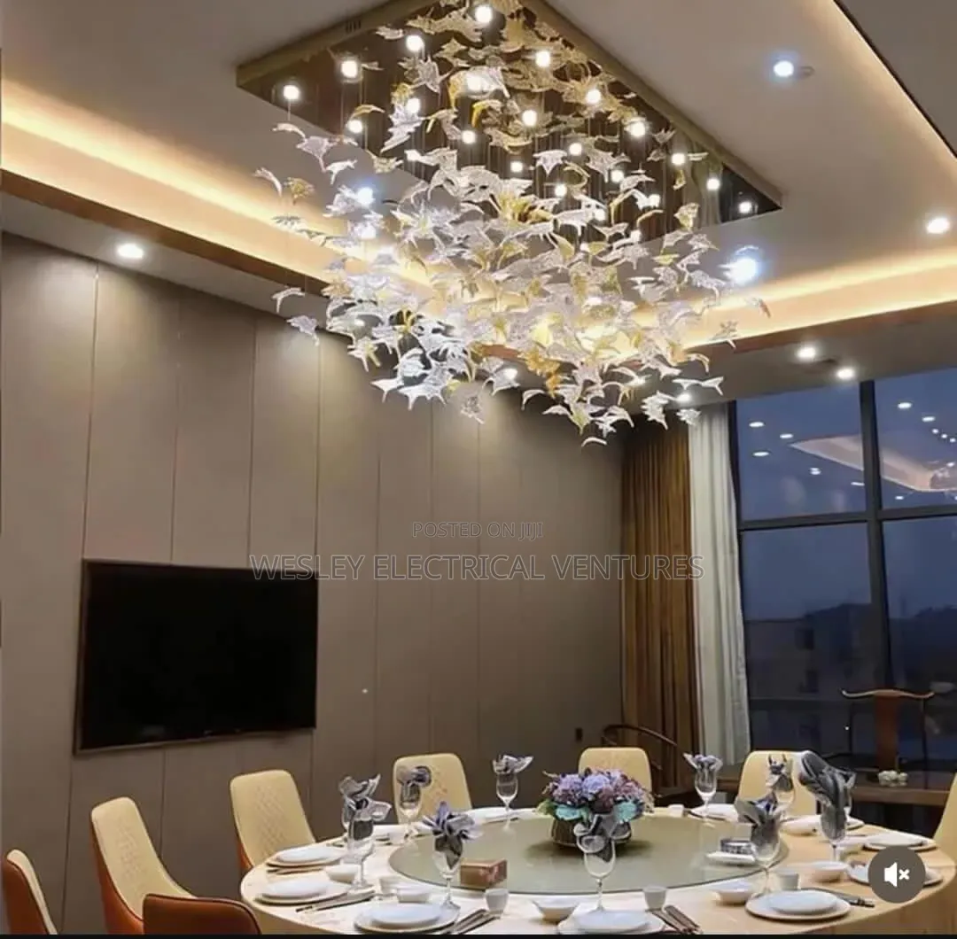 Crystal Leaf Shape Led Chandelier Light