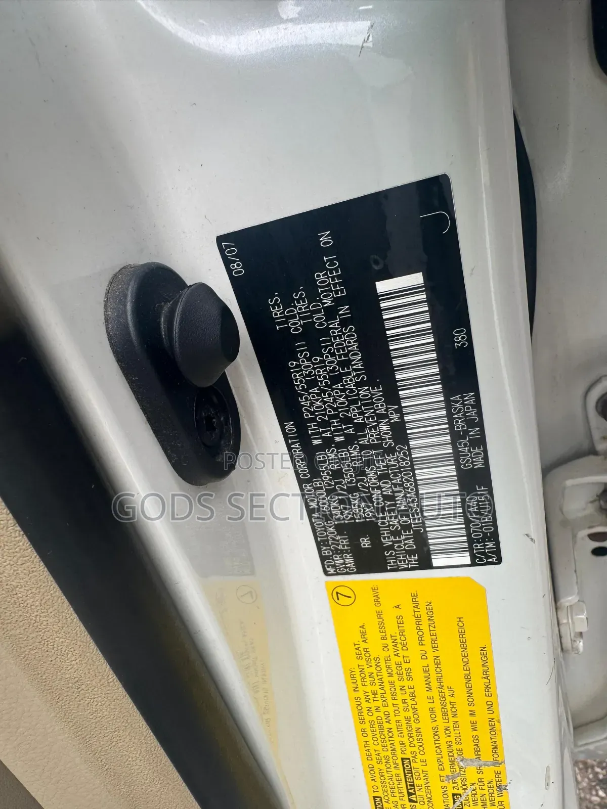 Toyota Highlander Base 2010 White