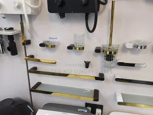Black and Gold Premium Quality Bathroom Accessories