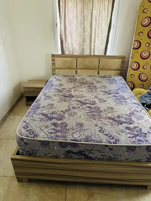 Bed Frame 4.5 by 6 With Bed Side Night Stand and Foam