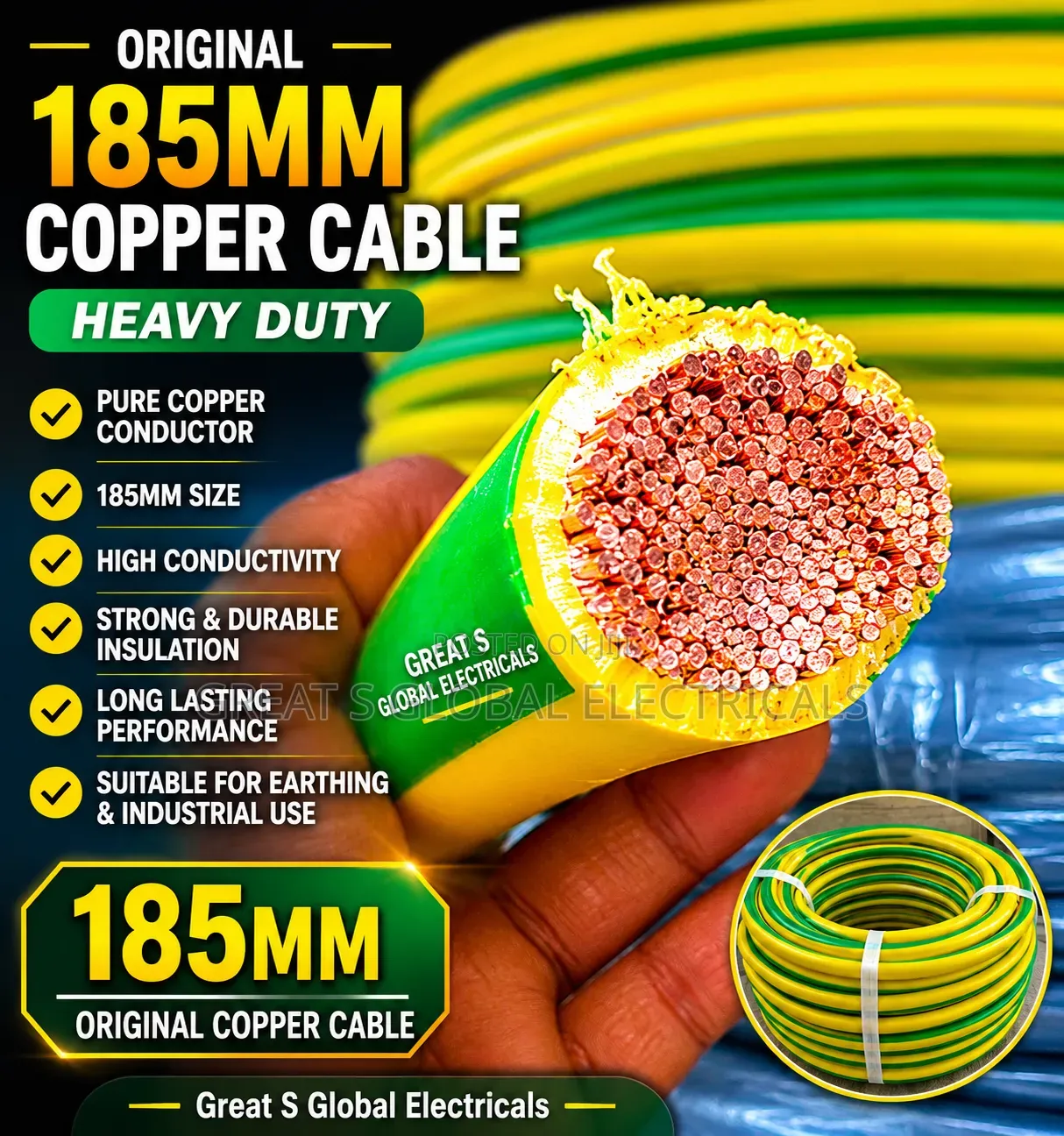 185mm2 Original Copper Earthing Cable