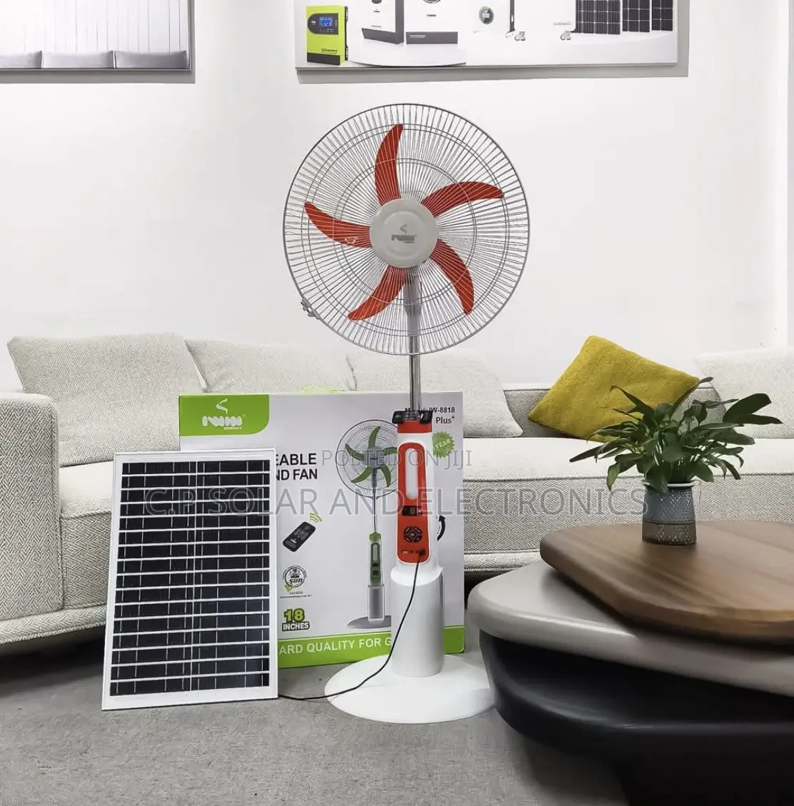 Iwin Rechargeable Solar Fan 18’Inchis