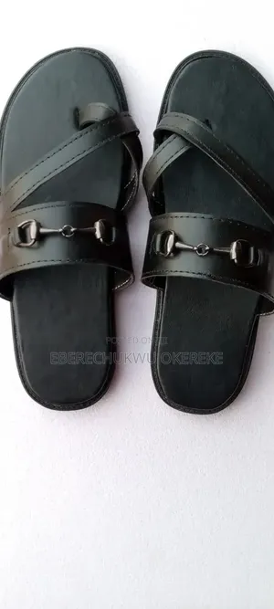 Landlord Handmade Max Black Leather Slippers