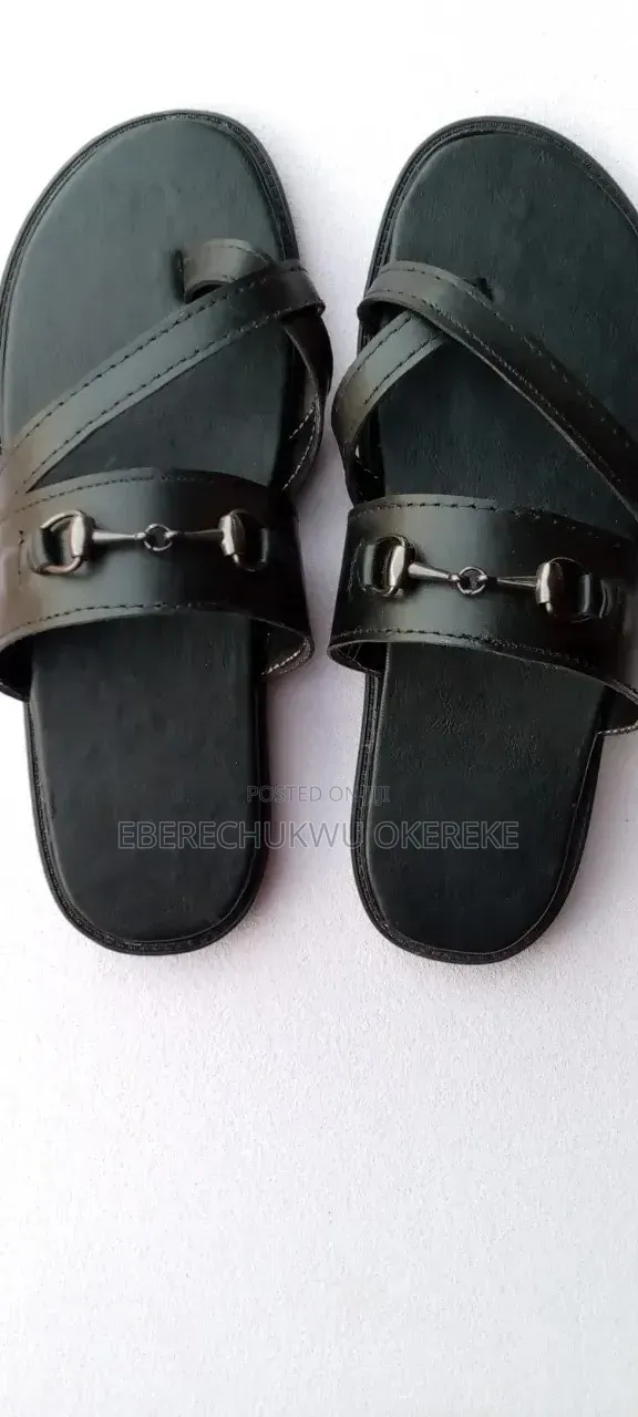 Landlord Handmade Max Black Leather Slippers