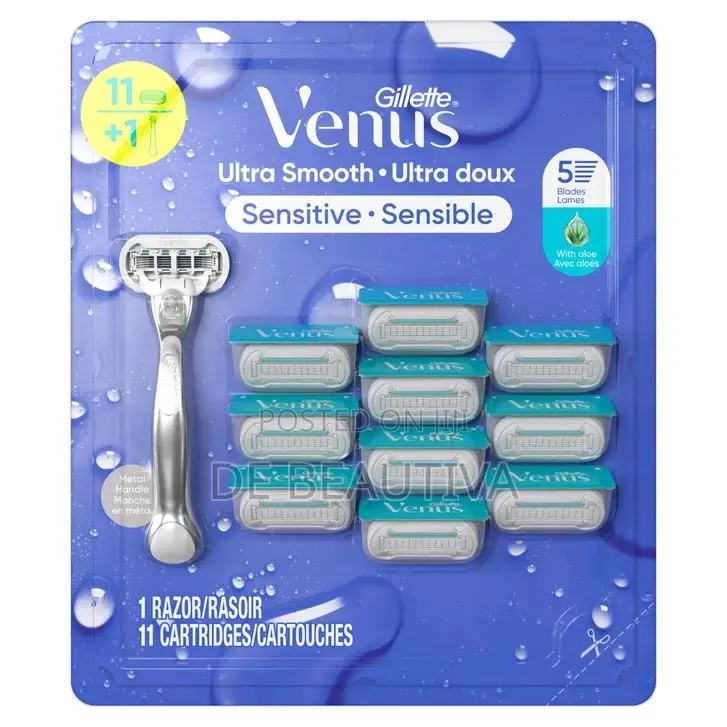 Gillette Venus Sensitive Women's Razor Pack 1 Razor + 11 Refill Blades