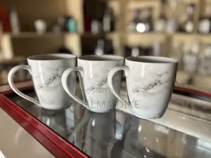 Elegant Marble Ceramic Mug Set (3 Pieces)