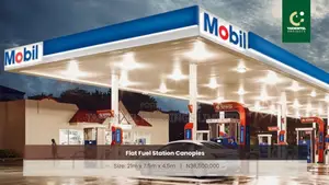 Flat Petrol Station Canopy Fabrication