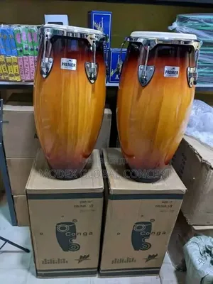 Premier Brand Conga Drums Featuring a Sunburst Finish.