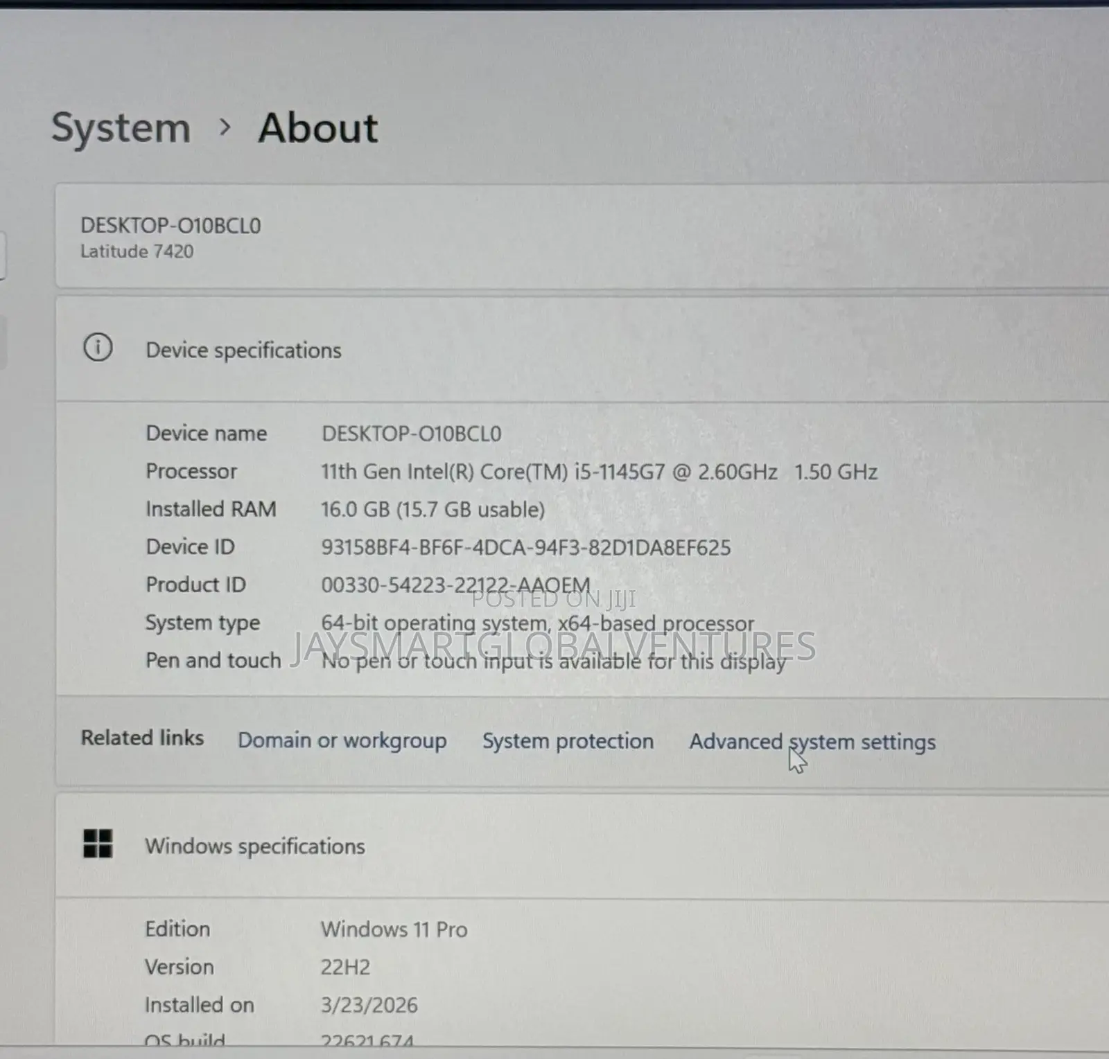 Laptop Dell Latitude 7420 16GB Intel Core i5 SSD 256GB