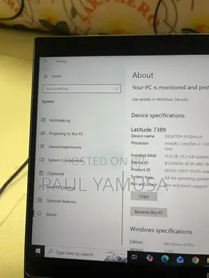 Laptop Dell Latitude 7389 16GB Intel Core i7 SSD 256GB