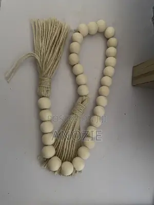 Rustic Wooden Bead Tassel Décor