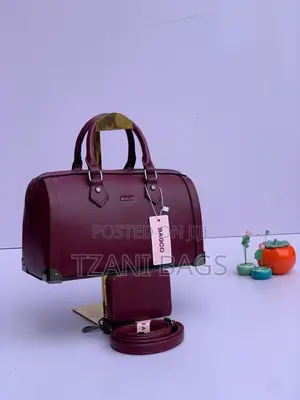 Original Bagco Black Structured Handbag With Wallet Long Strap