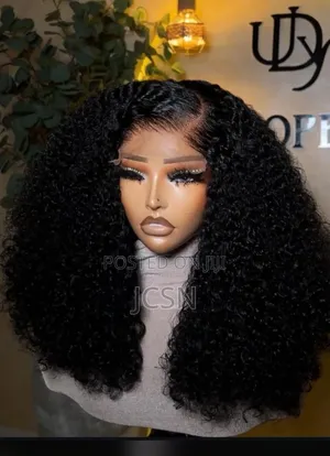 30-Inch Deep Curly Human Hair Wig – Natural Black