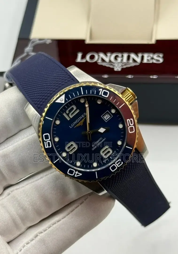 Automatic Quality Luxury Longines Rubber Wristwatch