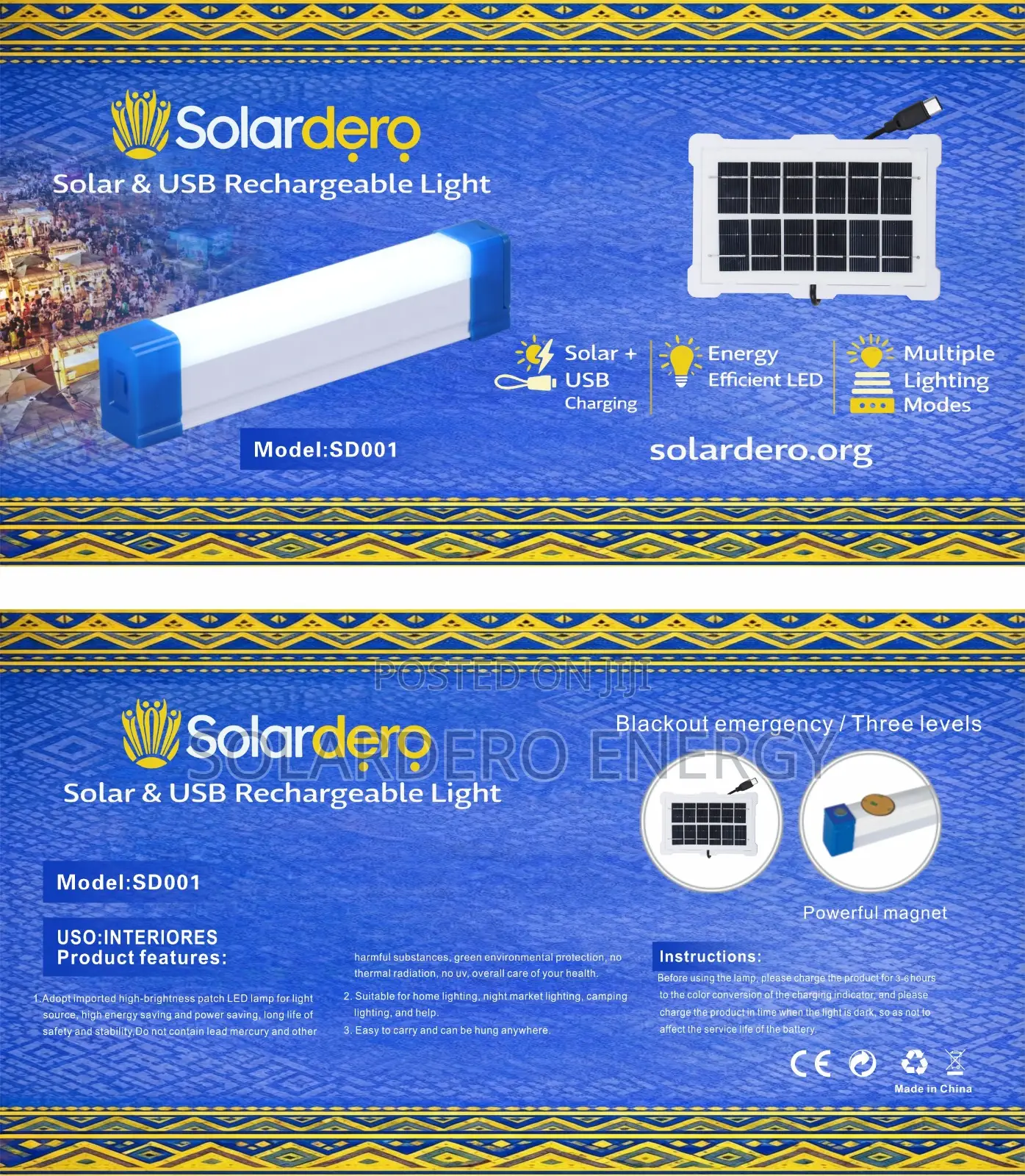 Solardero Solar Usb Rechargeable Light