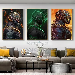 Hd Framed Crafted Artistic Black Panther Digi Painting Wallart