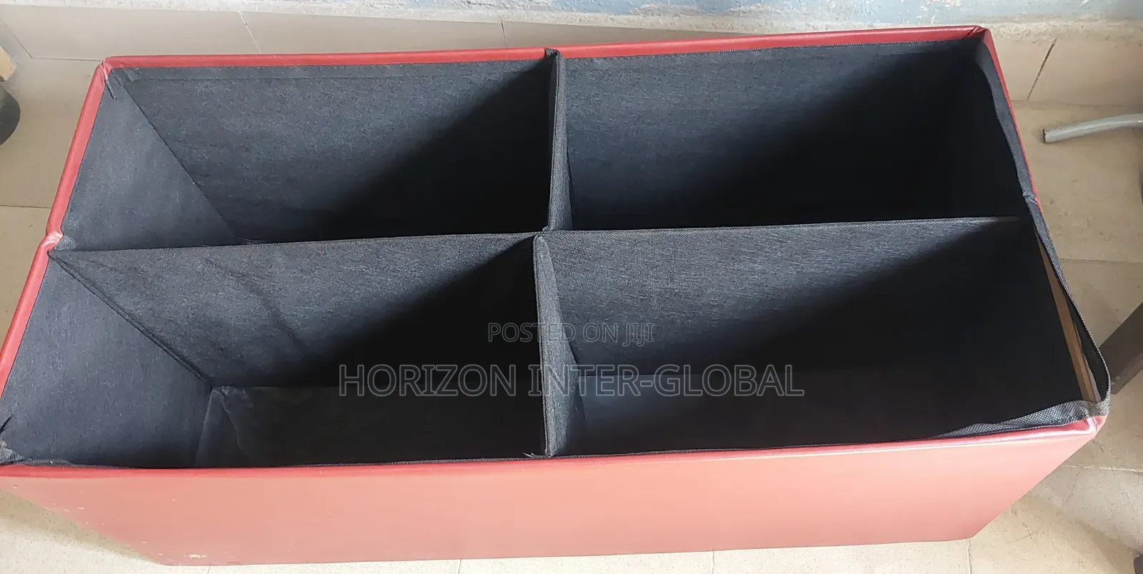 Faux Leather Rectangular Foldable Kids Storage Ottoman Bench