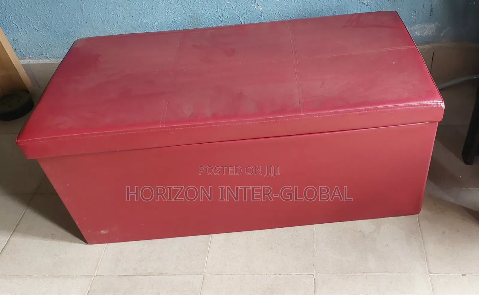 Faux Leather Rectangular Foldable Kids Storage Ottoman Bench