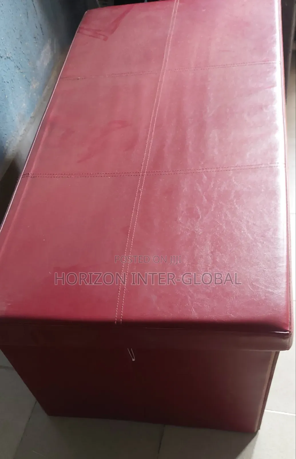 Faux Leather Rectangular Foldable Kids Storage Ottoman Bench