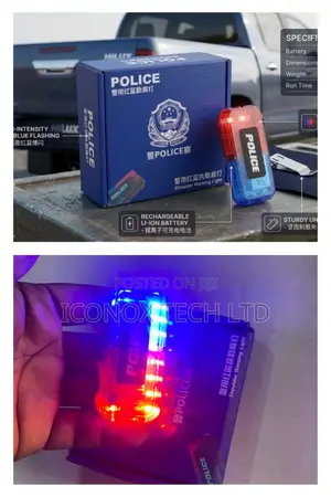 Security Vehicle Front Grill and Shoulder Flash Light,Battery and Clip