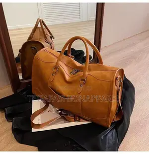 Minimalist Plain Leather Duffel Bag