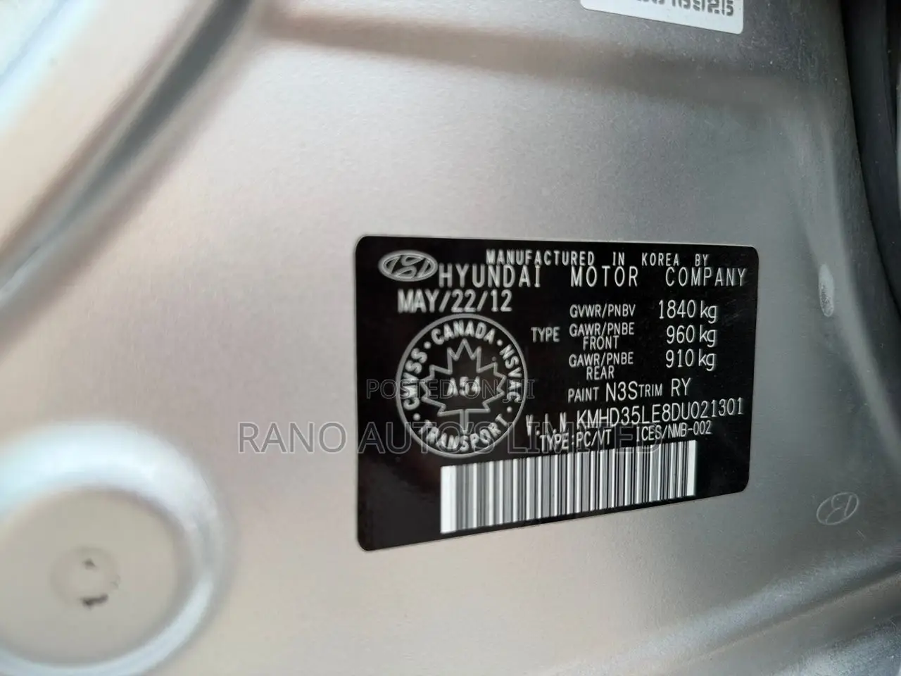 Hyundai Elantra 2012 Silver