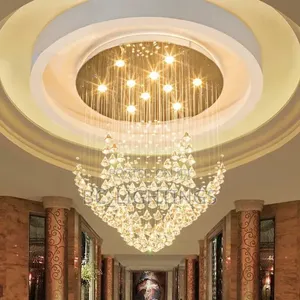 Large Crystal Chandelier Round Diamond Led Light Design Light 800mm