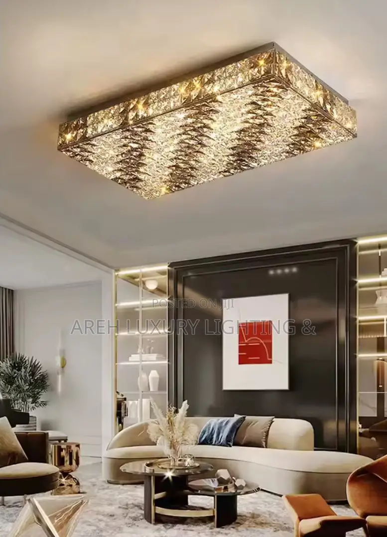 Chandelier Postmodern Rectangle Led Luxury Crystal