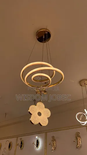 Modern Black, Gold-Tone Led Chandelier