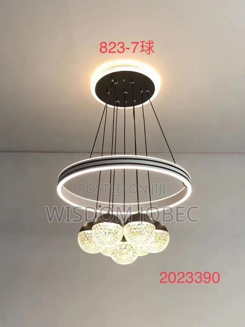 Modern Black, Gold-Tone Led Chandelier
