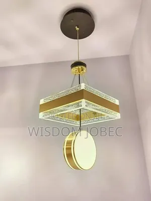 Modern Black, Gold-Tone Led Chandelier