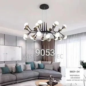 Modern Black, Gold-Tone Led Chandelier
