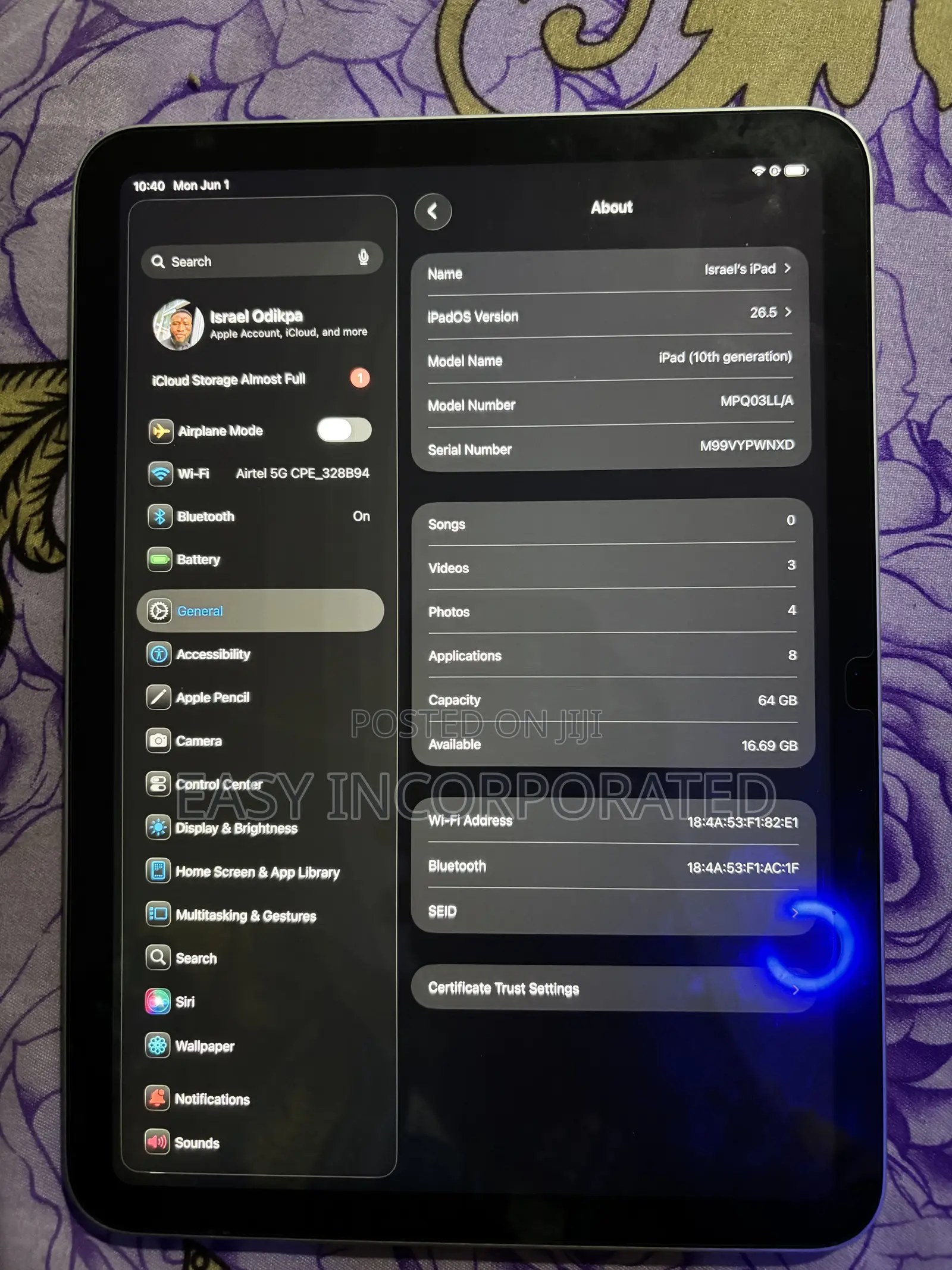 Apple iPad 10.2 (2021) 64 GB Silver