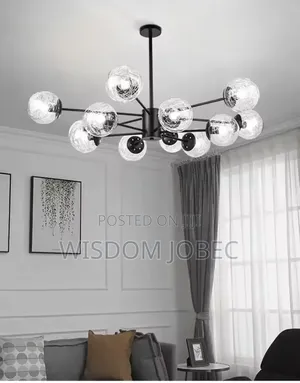 Modern Black, Gold-Tone Led Chandelier