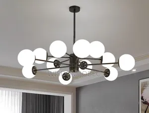 Modern Black, Gold-Tone Led Chandelier