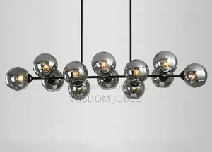 Modern Black, Gold-Tone Led Chandelier