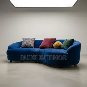 3 Seater Modern Curved Velvet Sofa