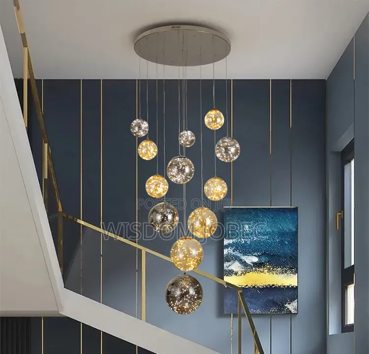 Modern Black, Gold-Tone Led Chandelier