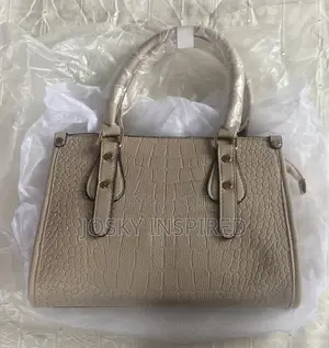 Apricot Croc Leather Ladies Stylish Hand Bag 3 in 1 Crocodile Bag