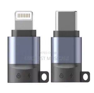Female Type-C to Male Lightning for iPhone, iPad, and Earpods.