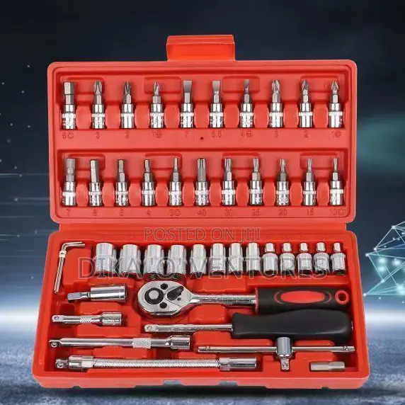 Set With Socket Wrenches and Ratchets for Car Maintenance
