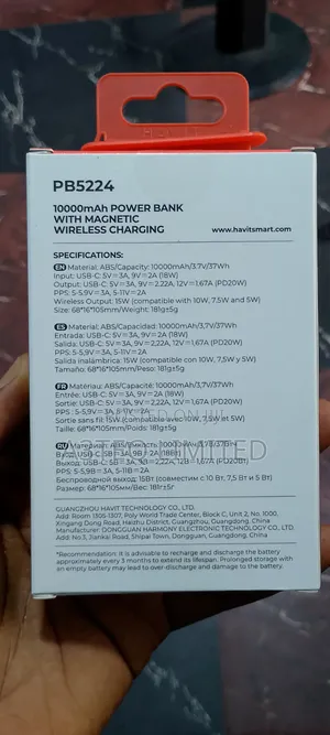 10,000mah Powerbank With Magnetic Wireless Charging