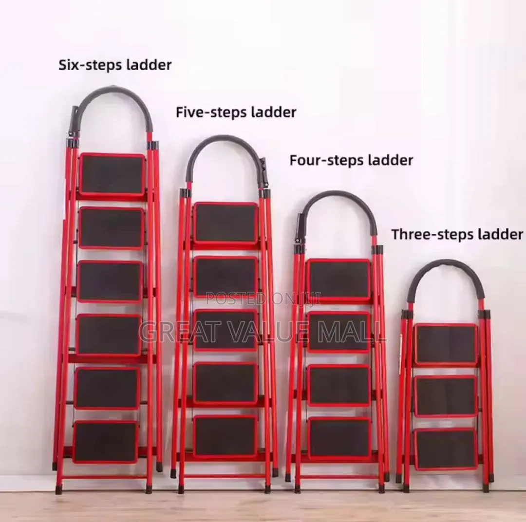 Foldable Steel Step Ladder With Safety Handdrail
