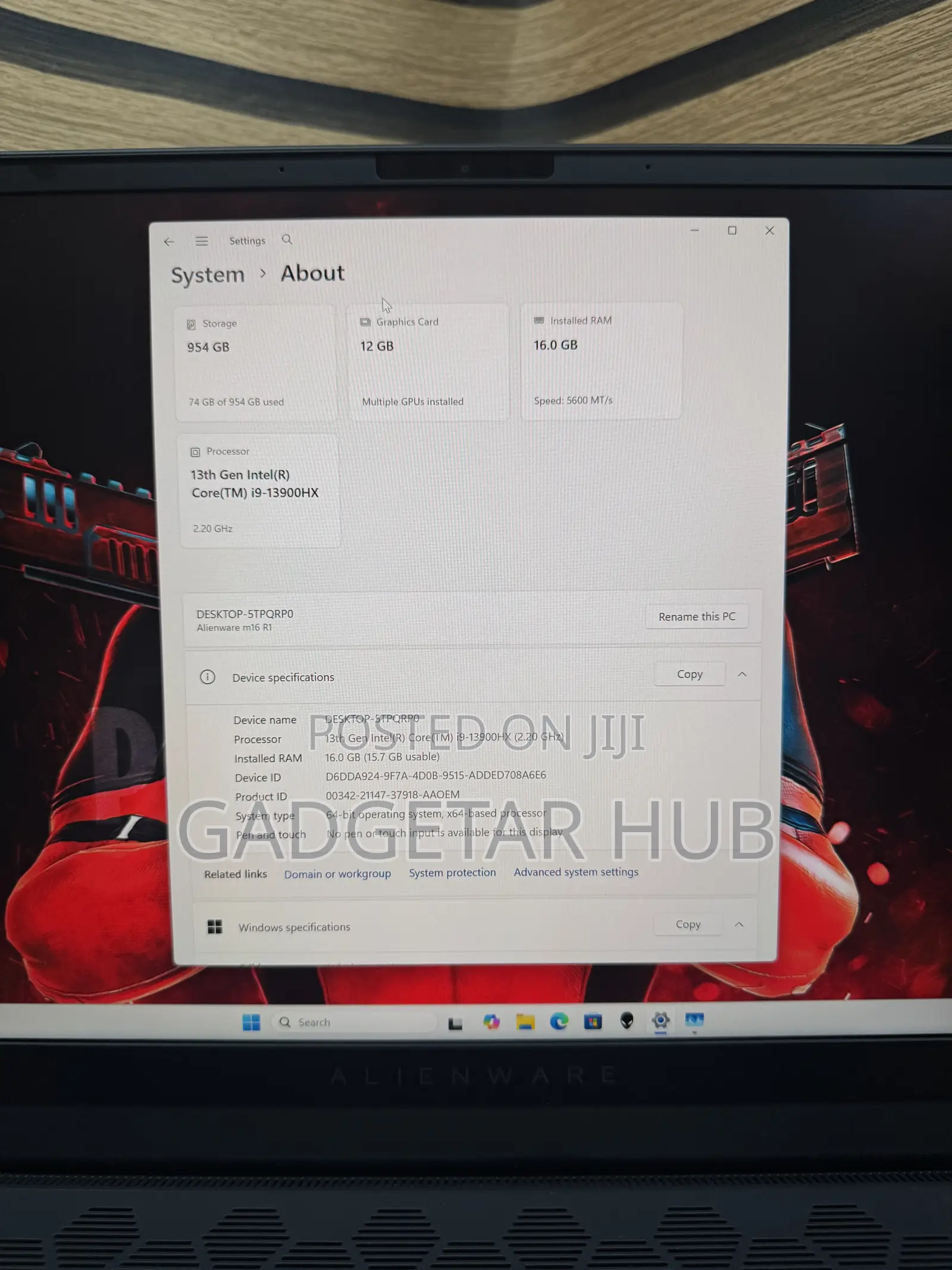 Laptop Alienware M16 r1 16GB Intel Core i9 SSD 1T