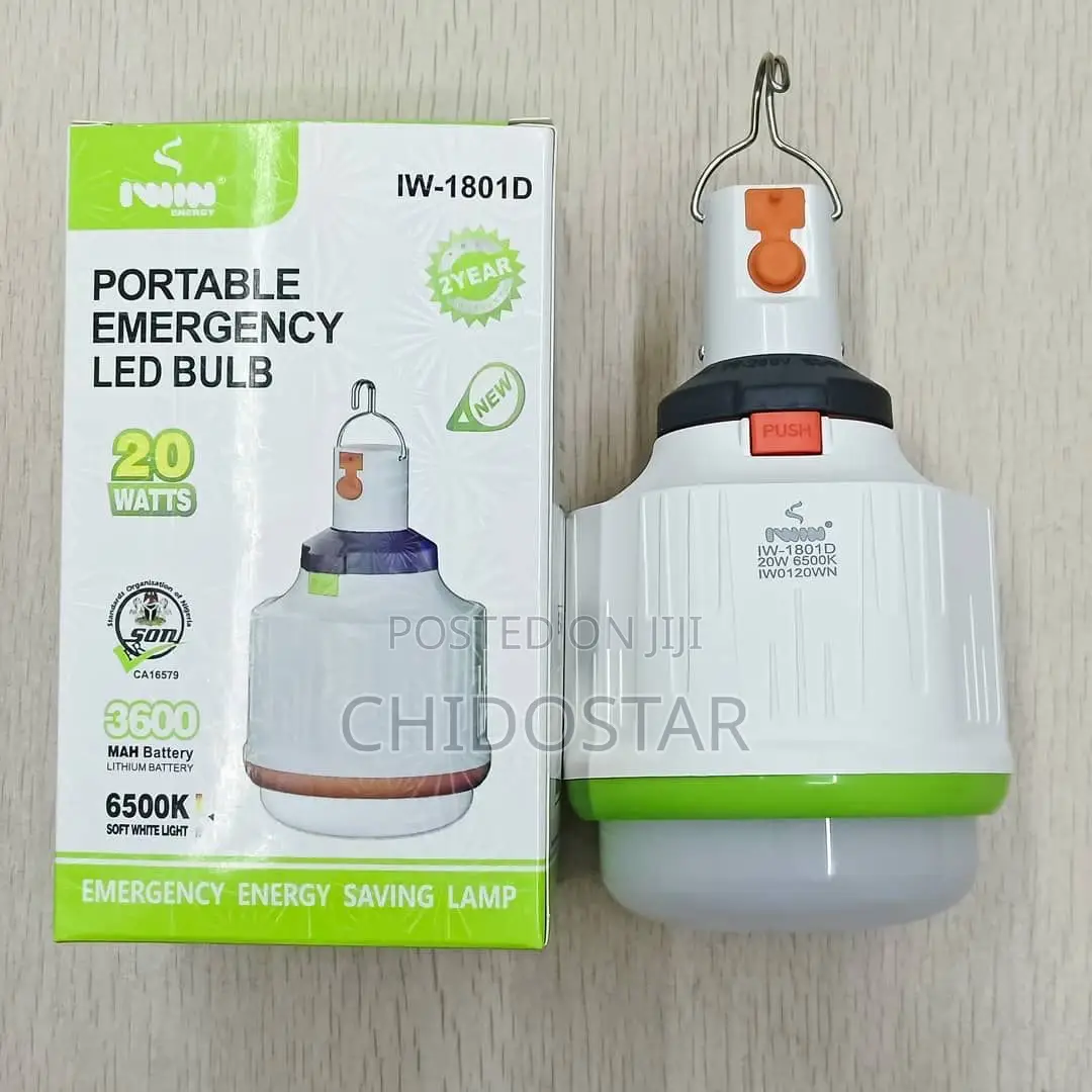 Iwin Rechargeable Emergency Led Bulb 20w – Iw-1801d